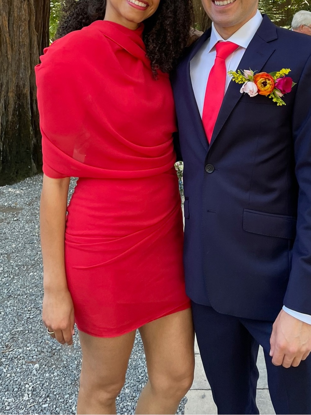 Jacquemus Red Puff-Sleeve Mini Dress
